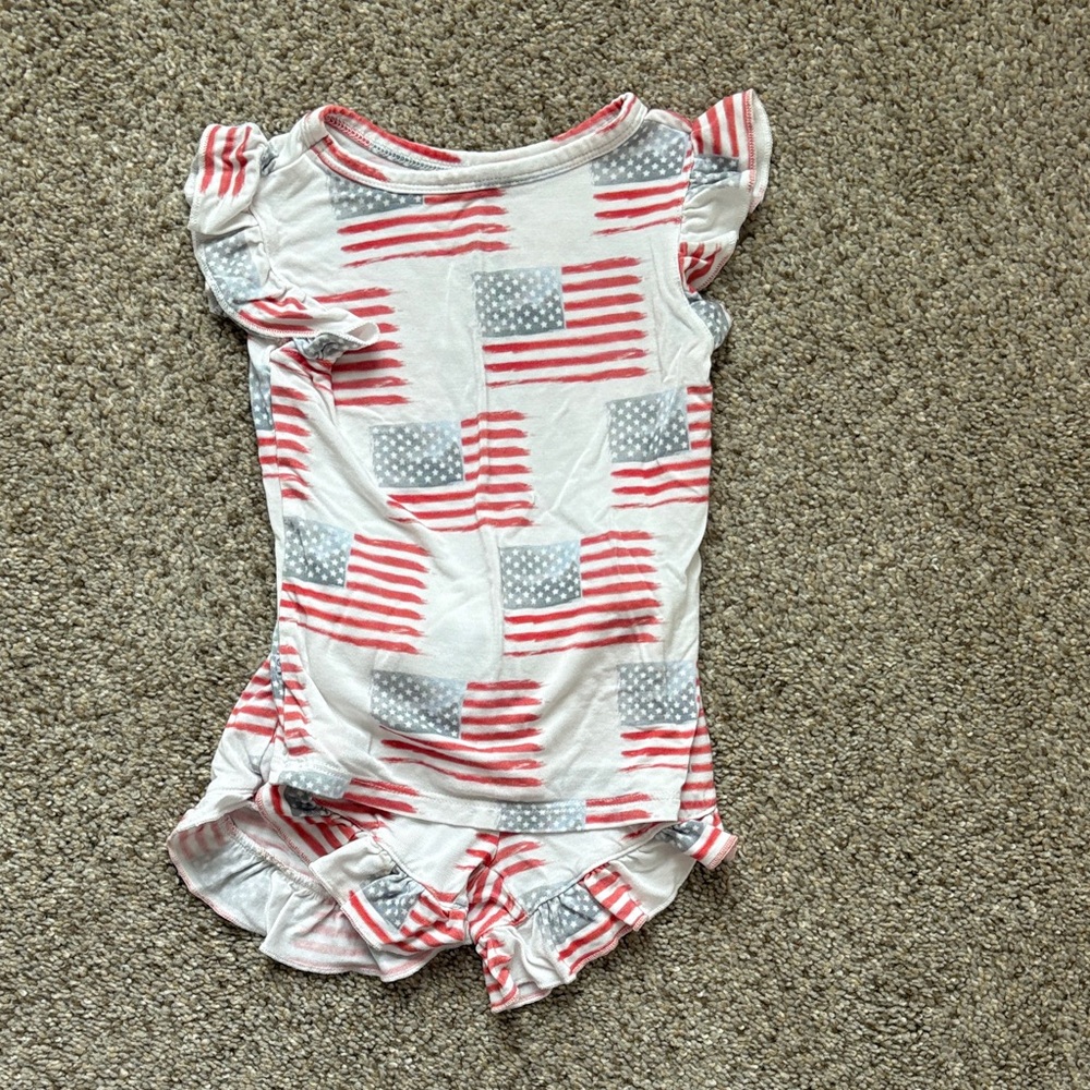 Patriotic Flag Print Pajama Set